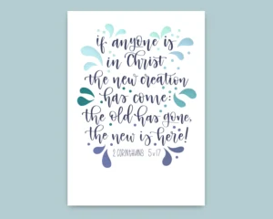 Baptism Card Adult Baptism Card Bible Verse Christian Faith Card New Creation Blessings On Your Baptism Day Shades Of BLUE A6 Etsy Canada