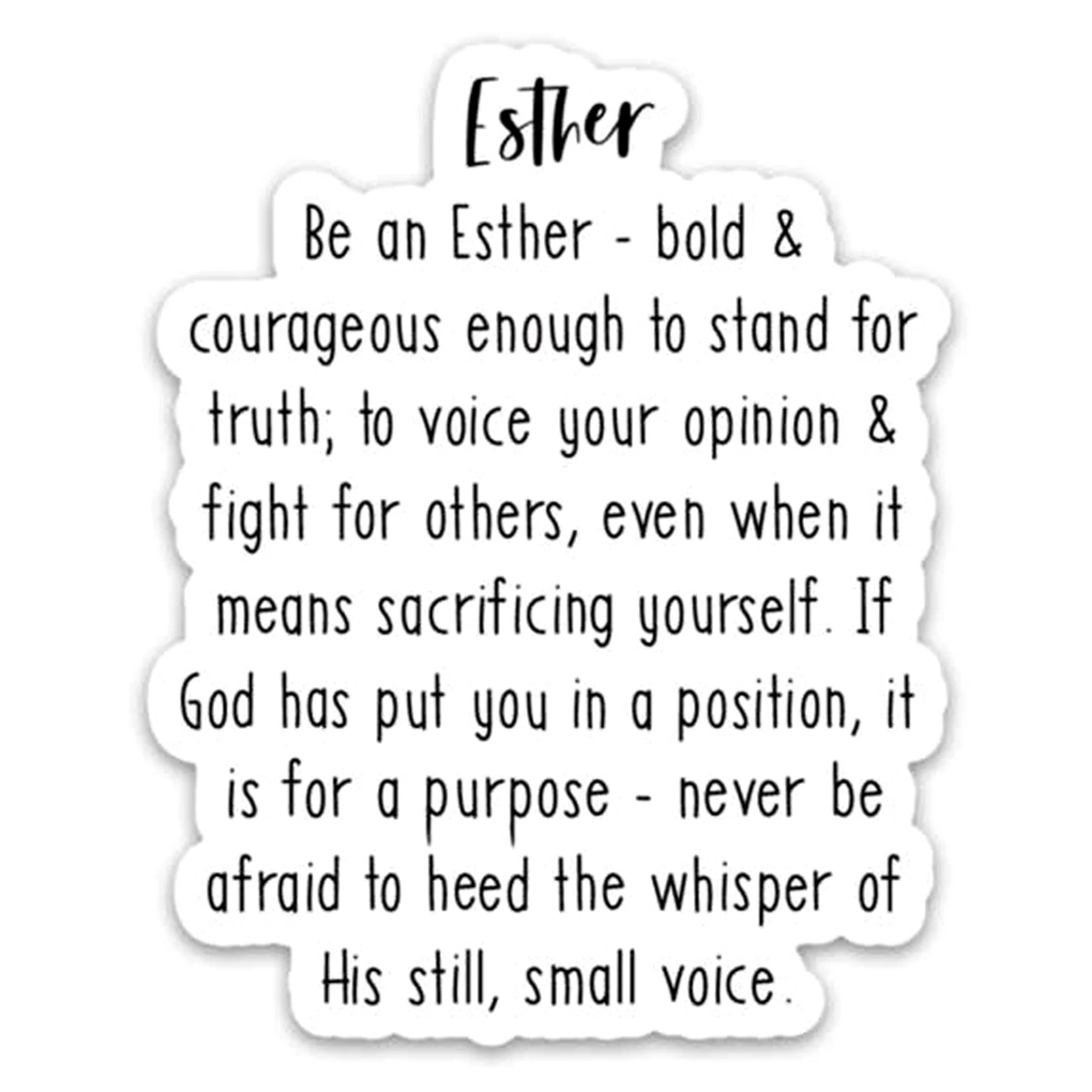 Be An Esther From The Bible Vinyl Sticker The Maryland Store