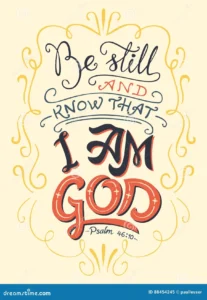 Be Still And Know That I Am God Bible Quote Stock Vector Illustration Of Font Bible 88454245