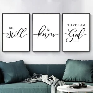 Be Still And Know That I Am God Bible Verse Wall Decor Large Christian Wall Art For Living Room Walmart