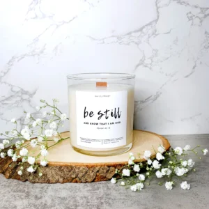 Be Still Pslam 46 10 Bible Verse Candle Choose Your Scents Earthy Marp