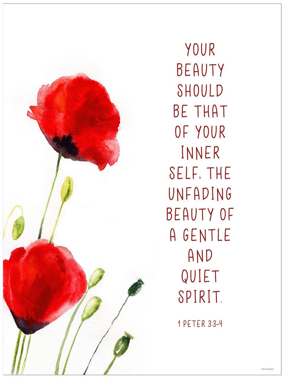 Beauty Within Spiritual Inspirational Bible Quote Print Echo Lit