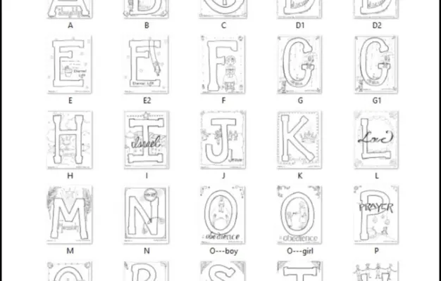 Bible Alphabet Coloring Pages 26 Pages Download Only Sunday School Store