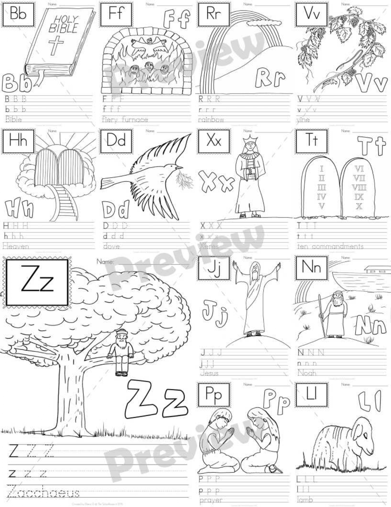 Bible Alphabet A To Z Printable