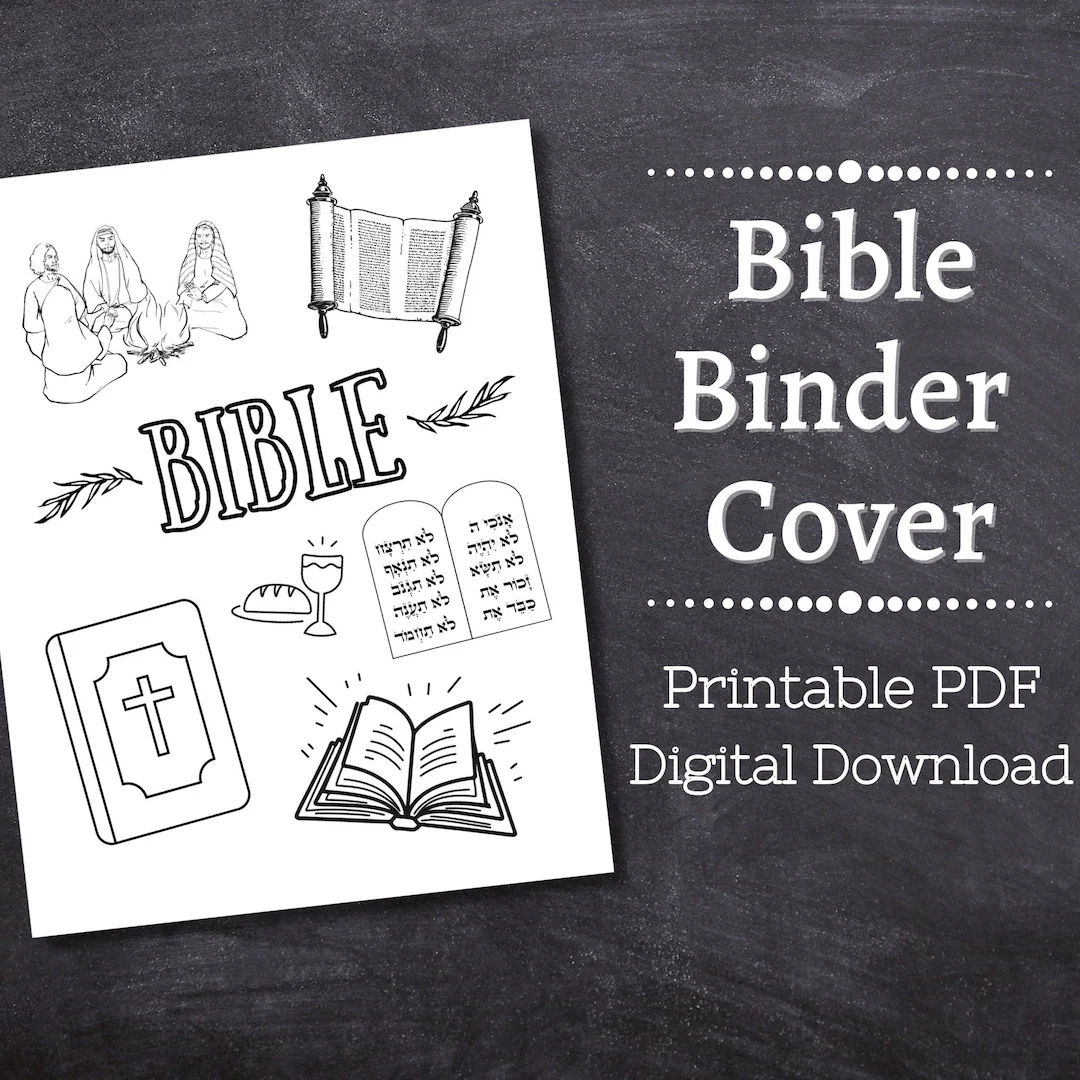 BIBLE Binder Cover Printable Letter Size School Binder Cover Bible Notes Scripture Printout PDF Homeschool Bible Study Etsy