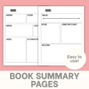 Bible Book Summary Downloadable Pages Printable Pdf Study The Bible Guide Scripture Bible Worksheets Goodnotes Bible Breakdown For Beginners Etsy