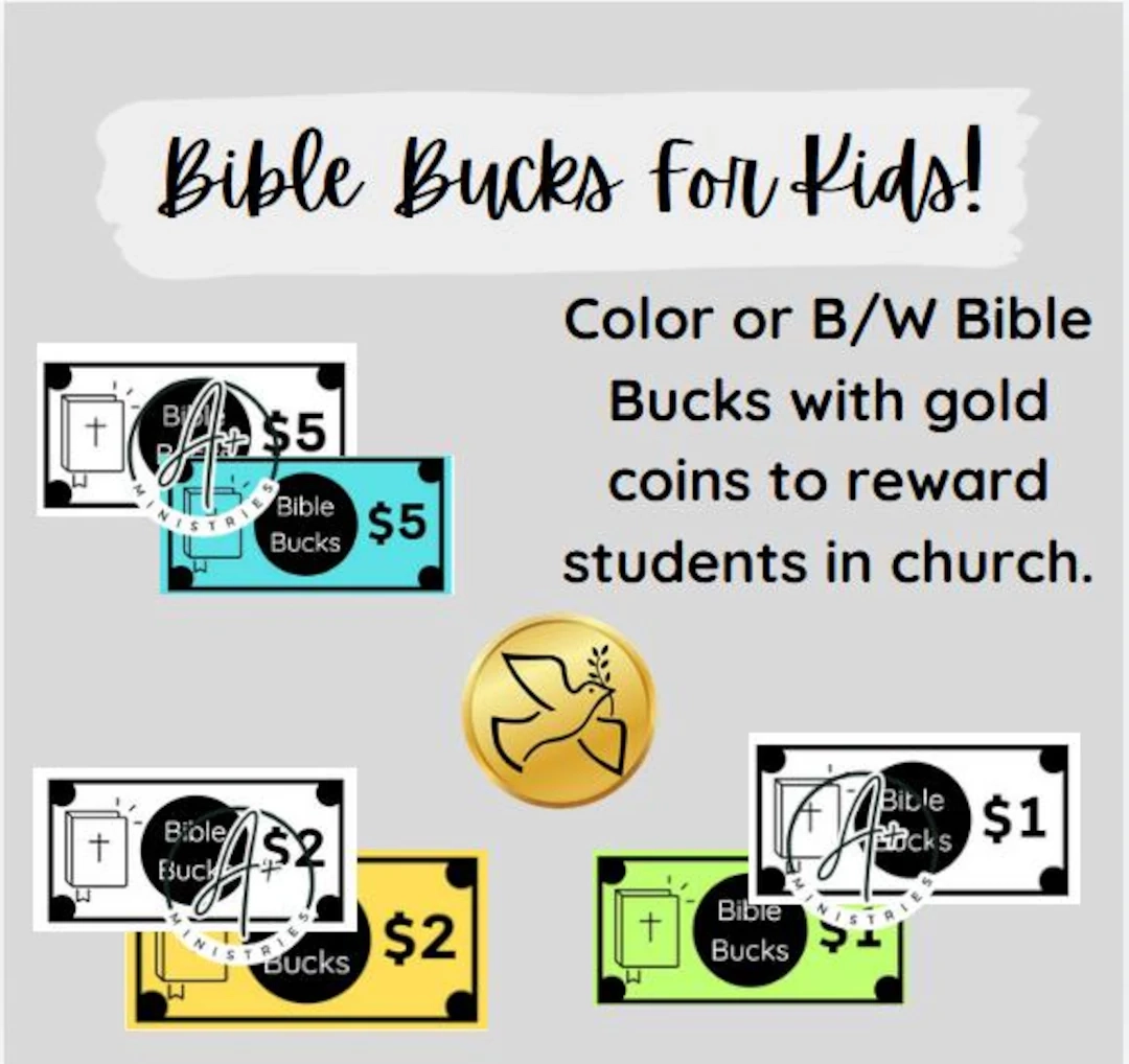 Bible Bucks For Children s Church Etsy Israel