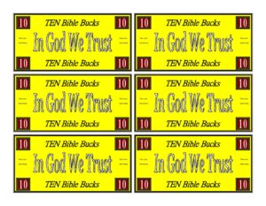 Bible Bucks For Sunday School Kids Ministry Church Play Money Templates