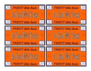 Bible Bucks For Sunday School Kids Ministry Church Play Money Templates
