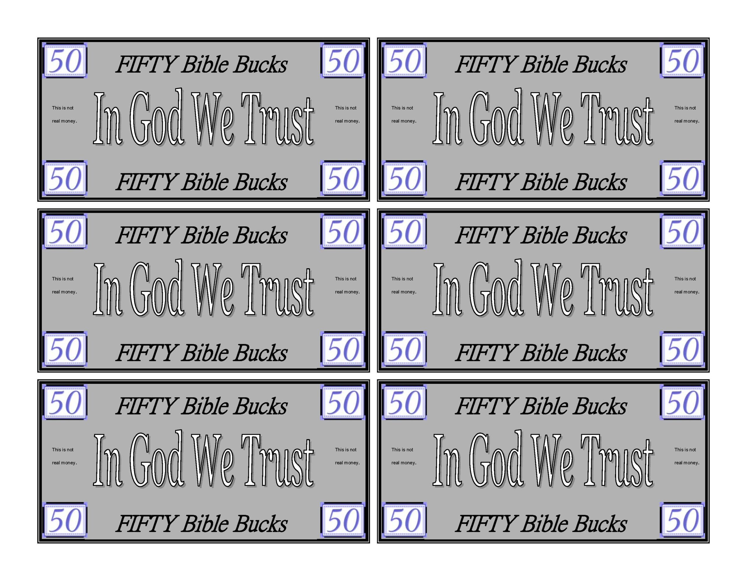 Bible Bucks For Sunday School Kids Ministry Church Play Money Templates