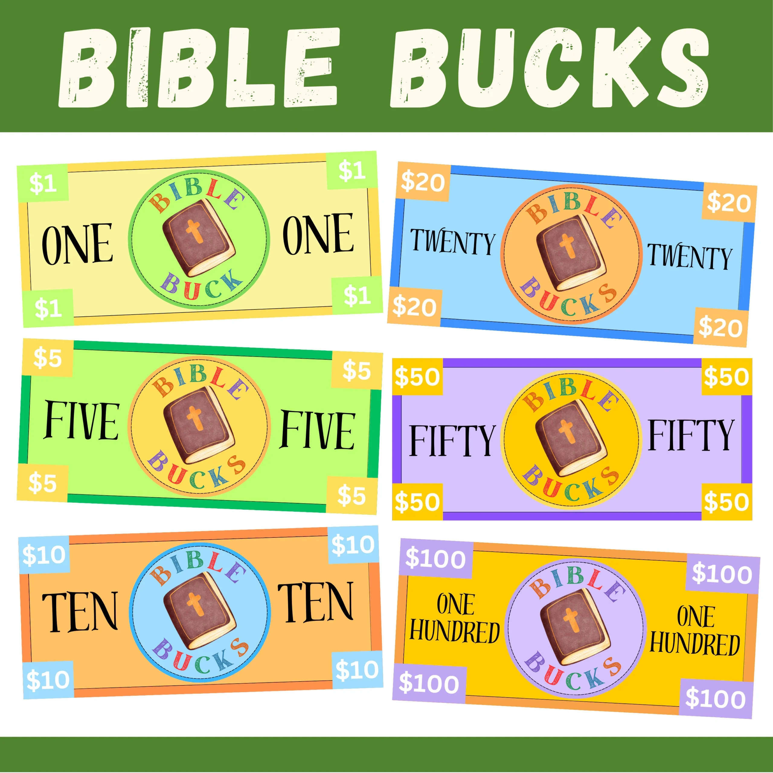 Bible Bucks Sunday School Incentive VBS Christian School Reward System Classroom Economy Reward Printable Good Behavior Track Etsy