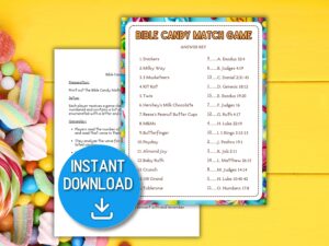 Bible Candy Match Game Printable Bible Verse Candy Match Game With Answers Bible Games For Kids Teens Adults Church Games Christian Games Etsy Hong Kong