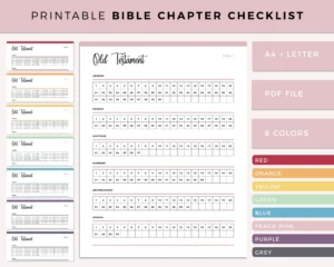 Bible Chapter Checklist Printable Bible Journaling Bible Tracker Bible Reading Plan Bible In A Year Protestant Bible A4 And Letter Etsy