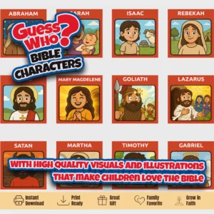 Bible Character Guess Who Game Printable Christian Game Inserts Etsy Israel