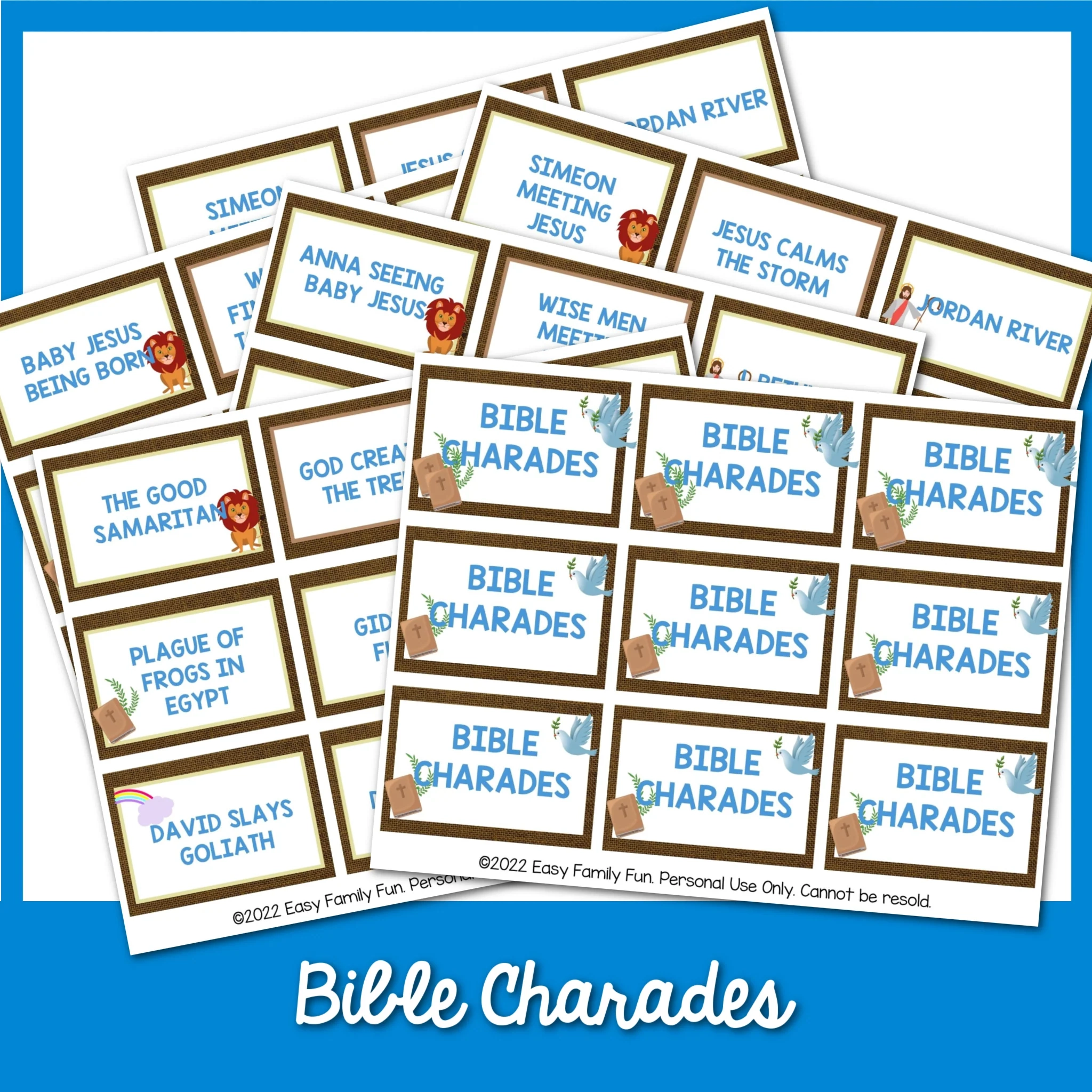 Bible Charade Printable Cards MicheleTripple