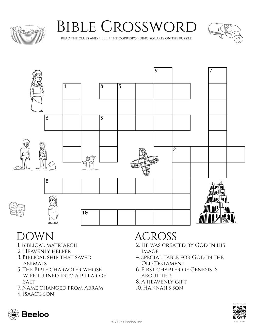 Crossword Bible Puzzles Printable