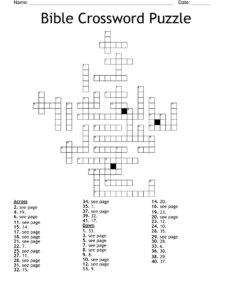 Bible Crossword Puzzle WordMint