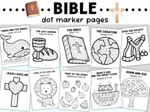 Bible Dot Marker Art Church Sunday School Do A Dot Coloring Pages Christian Church Activity Toddler Prayer Craft Children s Bible Verse Etsy