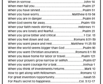 BIBLE EMERGENCY NUMBERS