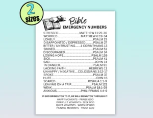 Bible Emergency Numbers Printable Emergency Bible Verses Scripture Emergency Numbers Bible Verse Phone Numbers What To Read In Scripture Etsy