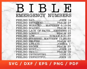 Bible Emergency Numbers SVG Bible Emergency Hotline Jesus Numbers Christian For Cricut Silhouette Cameo Cut Files Vinyl Clip Art Download Etsy Sweden
