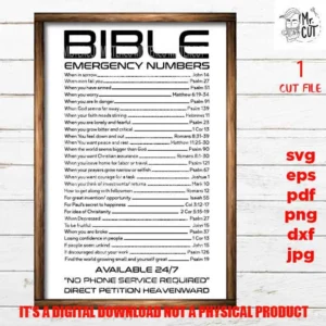 Bible Emergency Numbers SVG Sign Vector Design Png High Resolution Hope Christian Sign Svg Dxf Jpg Transfer Cut File Pdf Jpg Etsy New Zealand