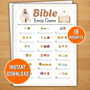 Bible Emoji Game Printable Church Game Emoji Pictionary Bible Game Christian Game Night Activity For Kids And Adults Etsy