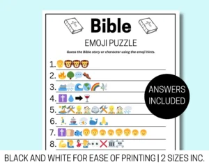Bible Emoji Puzzle Youth Group Printable Game digital Download Etsy