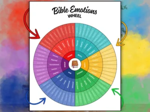 Bible Feelings Wheel Printable Emotions Wheel With Bible Verses To Color Christian Feelings Chart For Mental Health For Kids And Adults Etsy