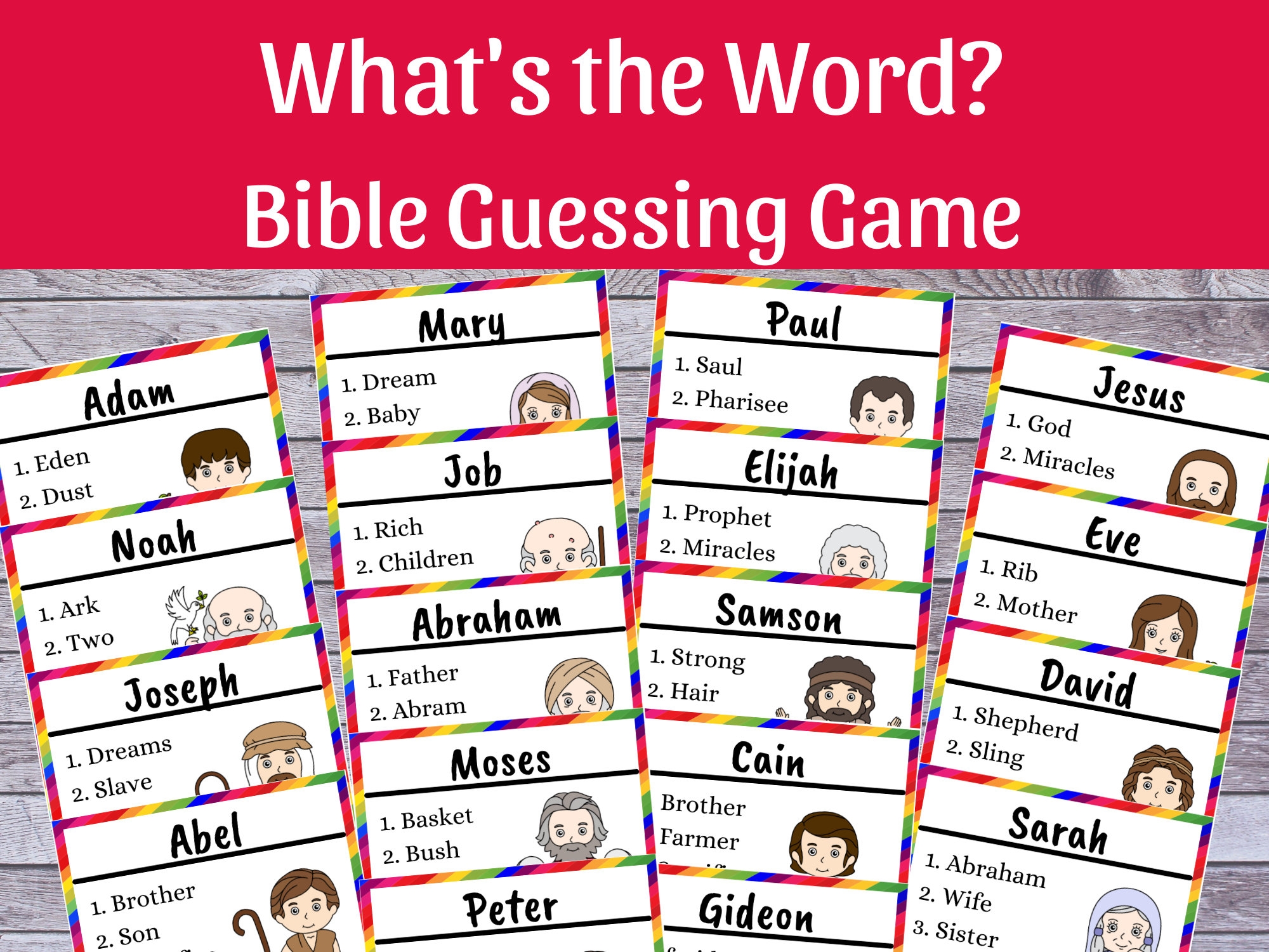 Bible Guessing Game For Kids Etsy Israel