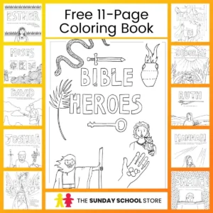 Bible Heroes Coloring Book Free 11 Page Download Sunday School Store