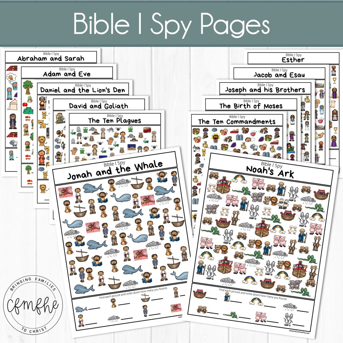 Bible I Spy Pages DISTRIBUTABLE Come Follow Me FHE