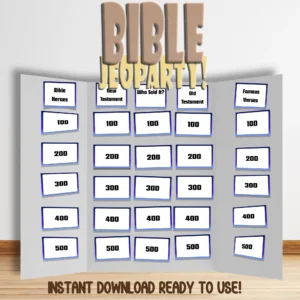 Bible Jeopardy Game Printable Sunday School Trivia PDF Download Etsy Israel