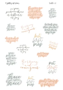 Bible Journaling Faith 02 Script Stickers For Planners And Journals A Glittery Life Plans