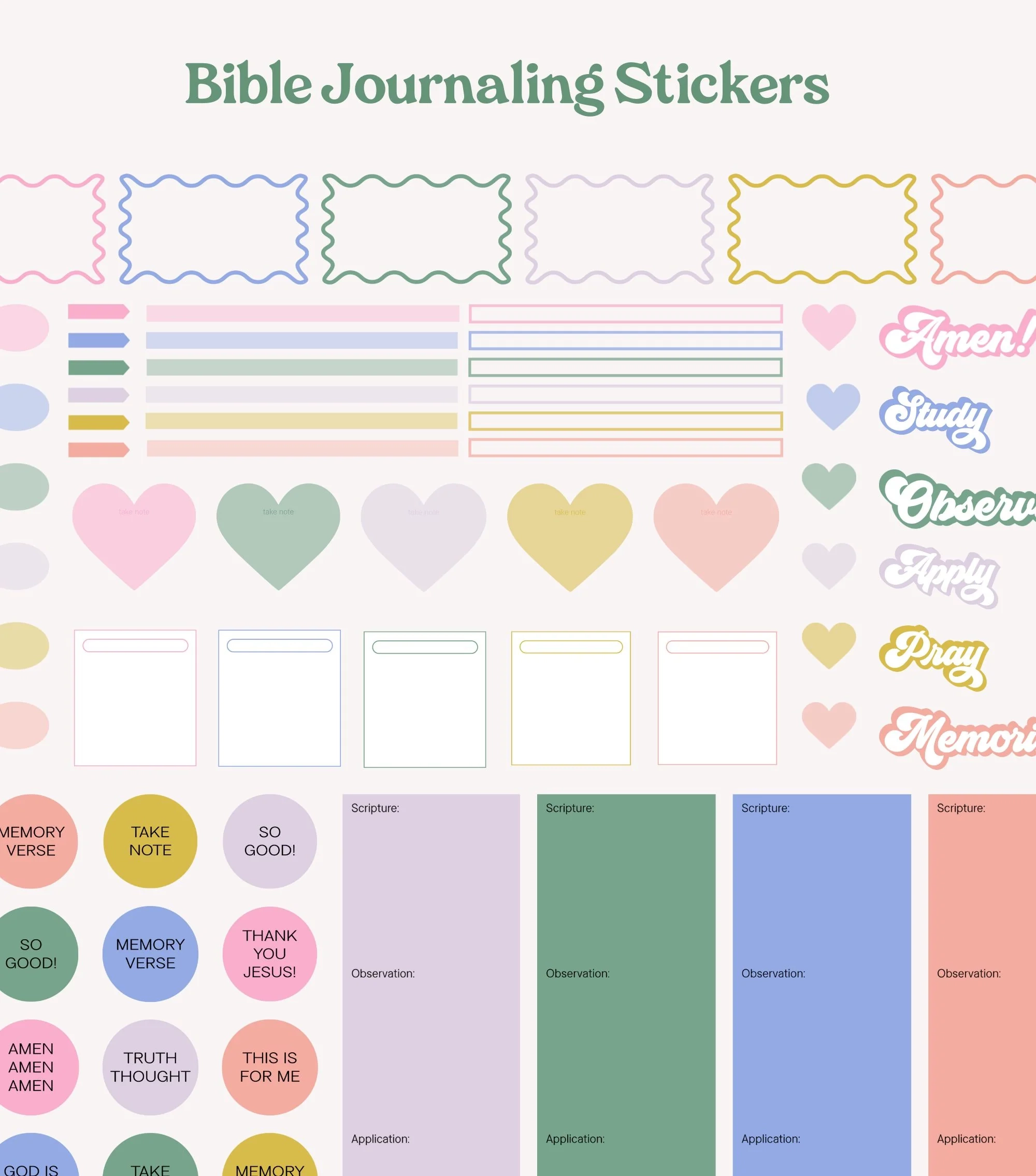 Bible Journaling Stickers Create Heart Work