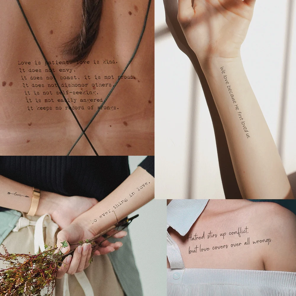 Bible Love Verses Temporary Tattoos EverjoyLife