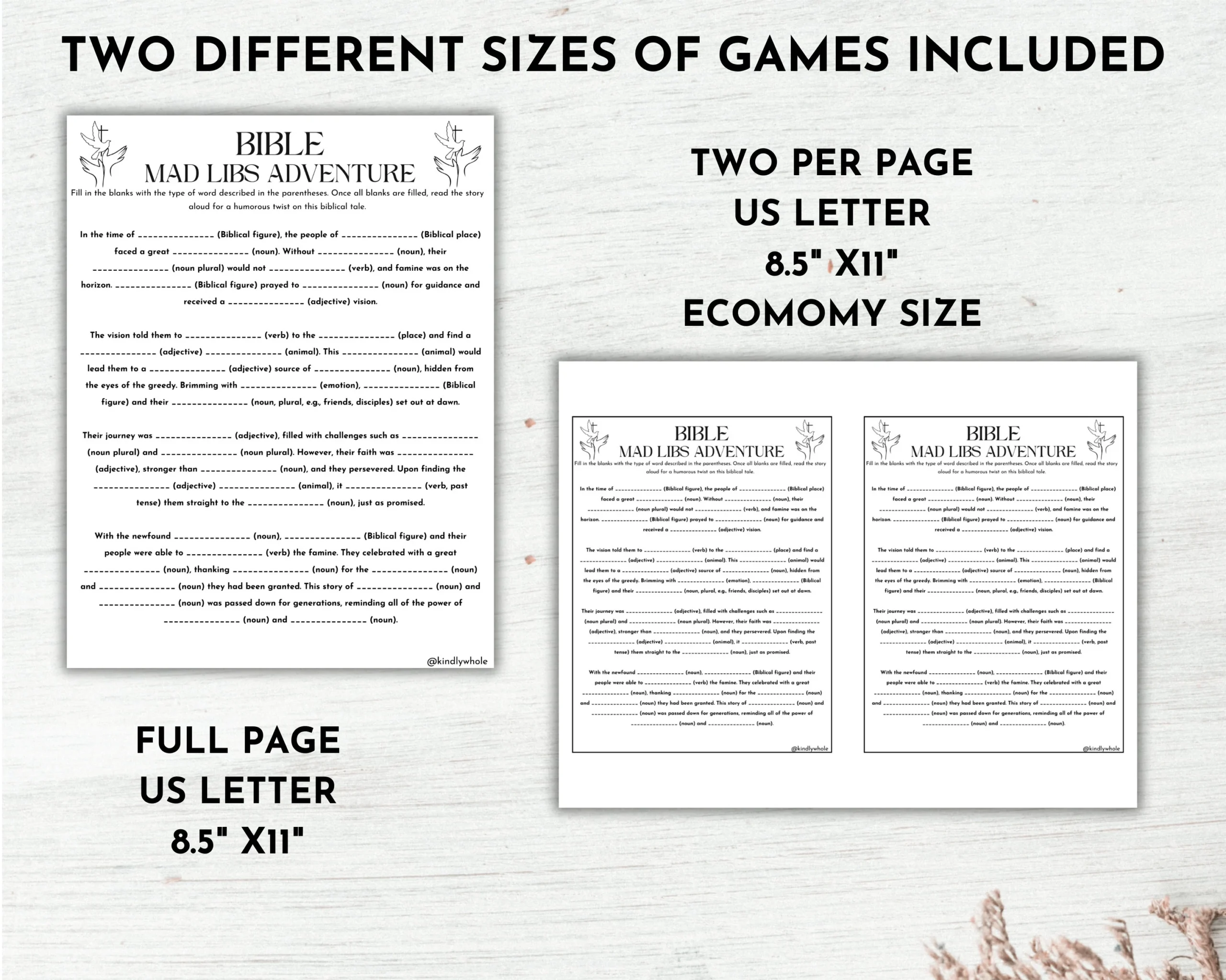 Bible Mad Libs Game Printable Sunday School Activity instant Download Etsy Israel