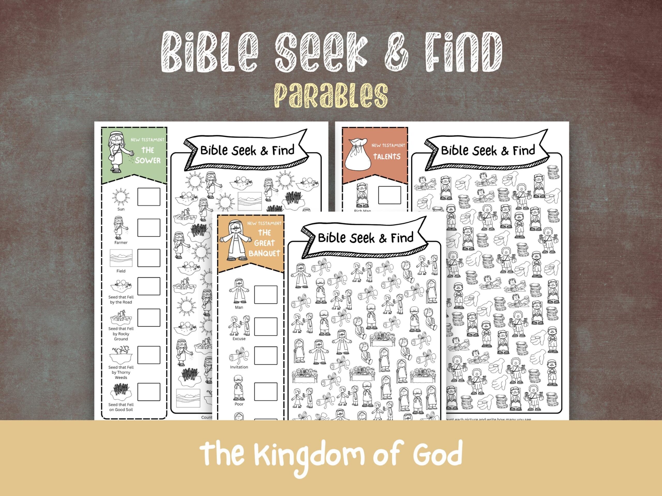 Bible Parables Seek And Find Activity Sunday School PDF Etsy