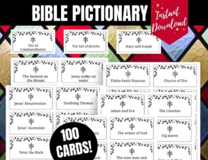 Bible Pictionary Cards Fun Christian Game printable 100 Cards Etsy