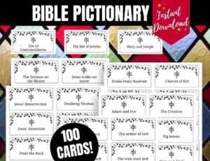 Bible Pictionary Cards Fun Christian Game printable 100 Cards Etsy