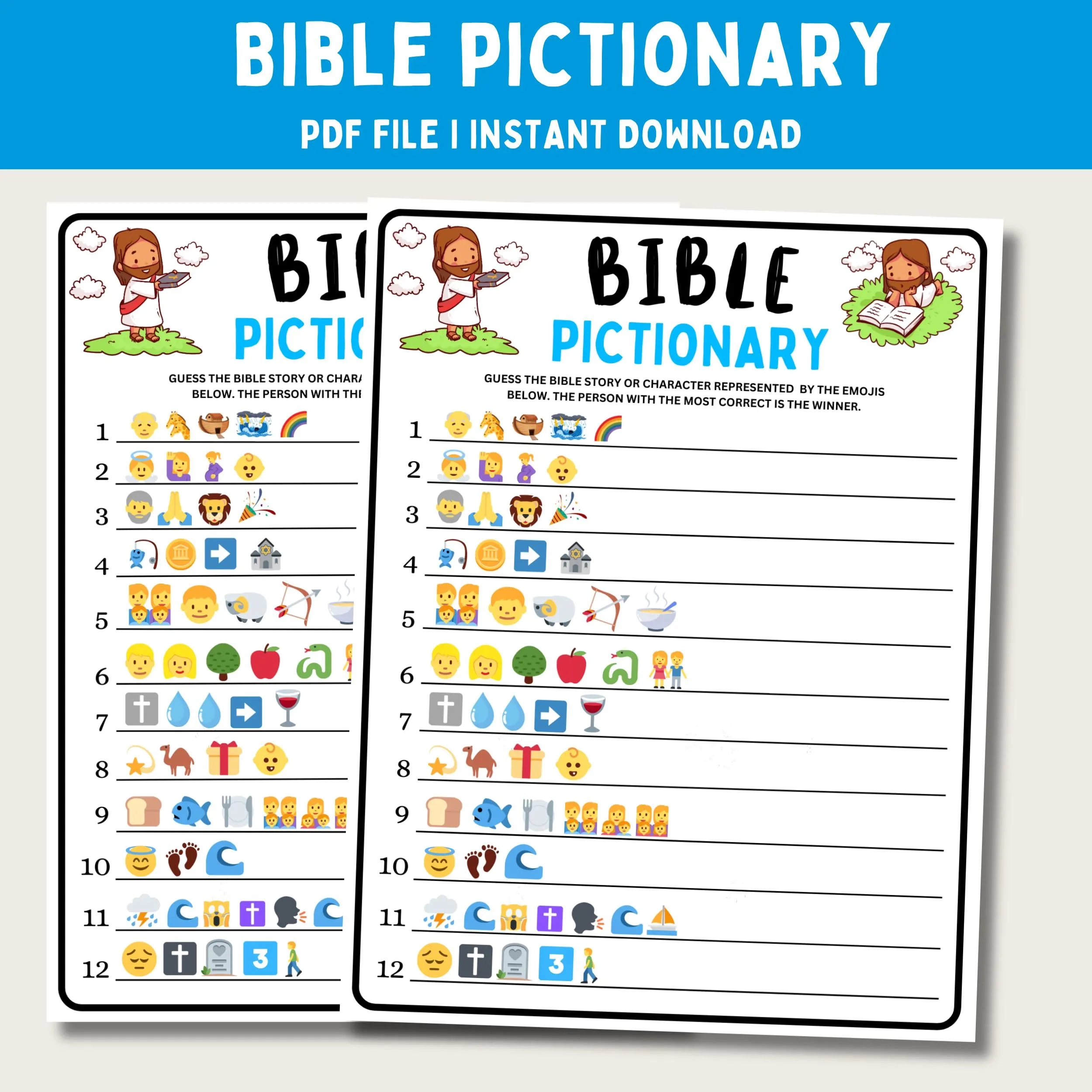 Printable Bible Pictionary Cards