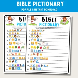 Bible Pictionary Group Pictionary Bible Pictionary Cards Fun Christian Game Printable 100 Cards