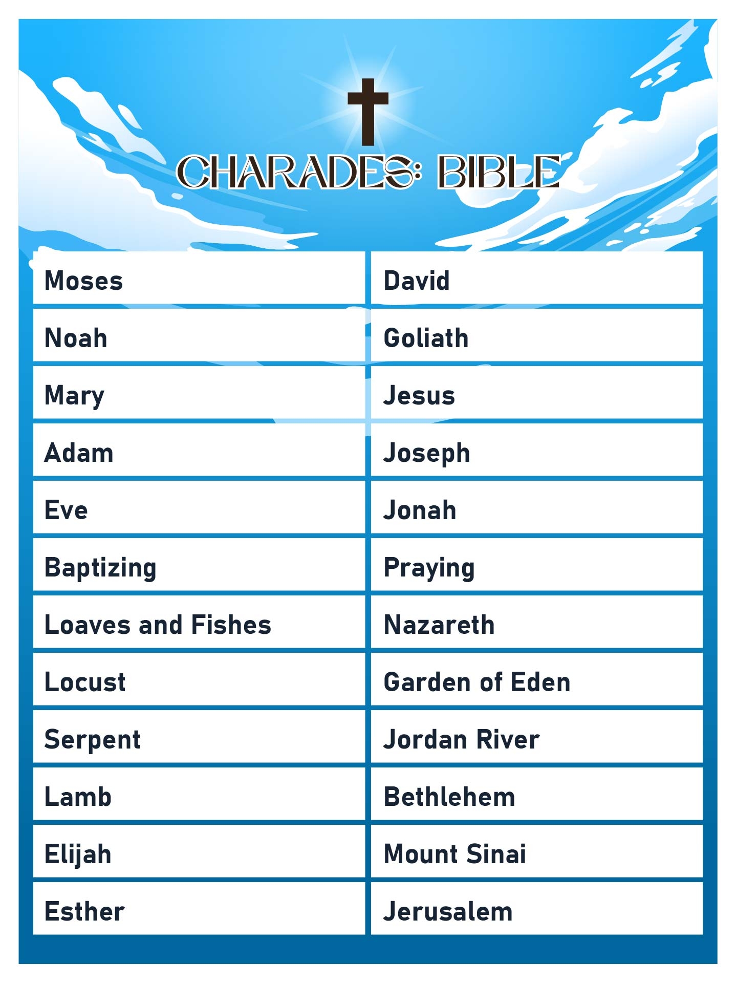 Bible Pictionary Ideas