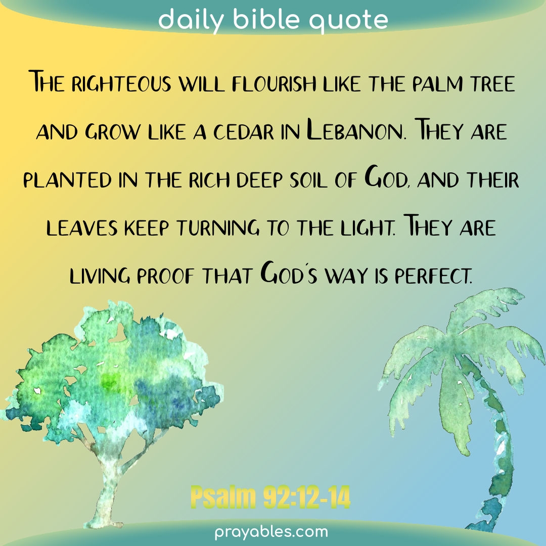 Bible Psalm 92 12 14 Prayables