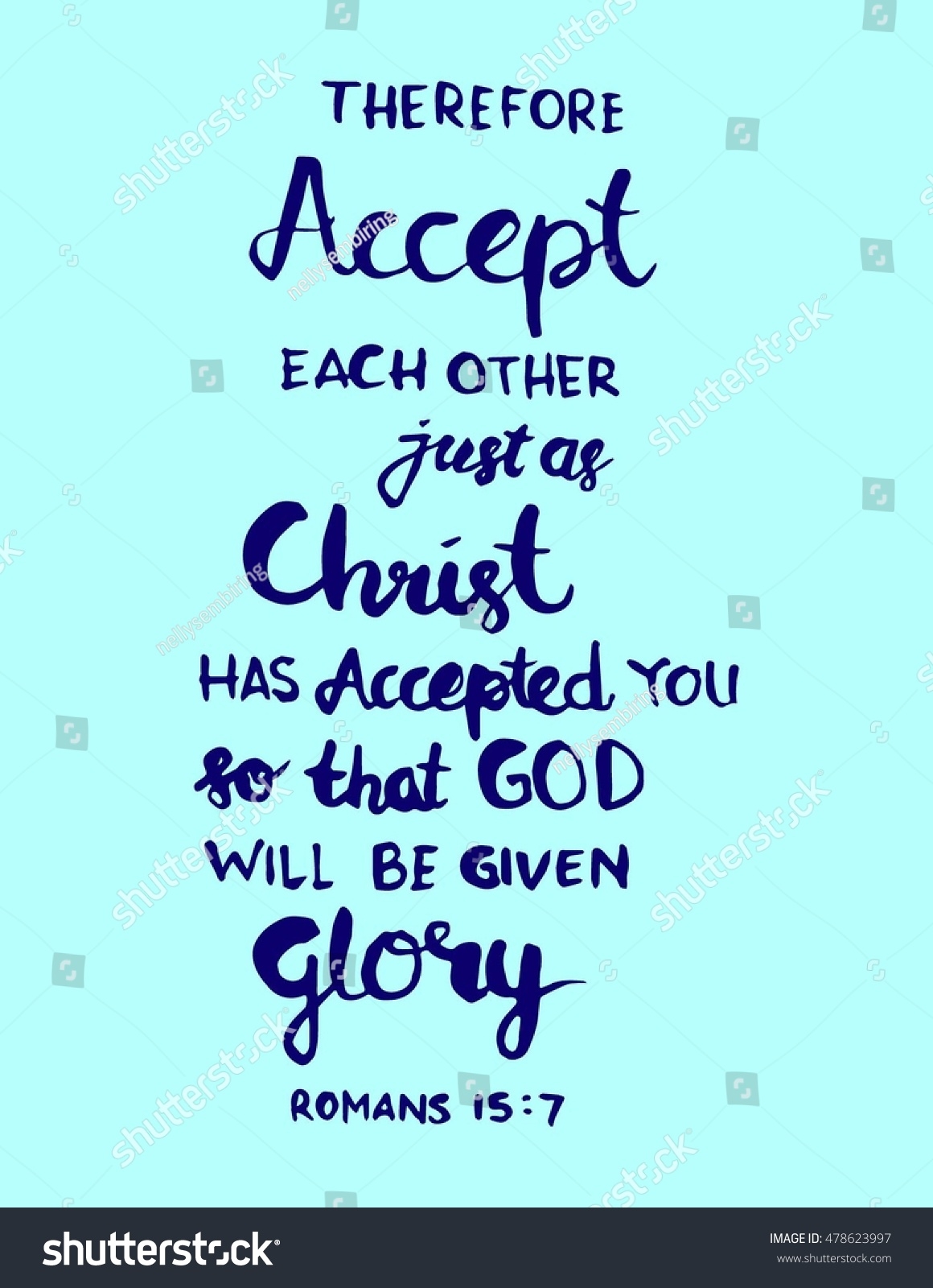 Bible Quote Accept Each Other Hand Stock Vector Royalty Free 478623997 Shutterstock