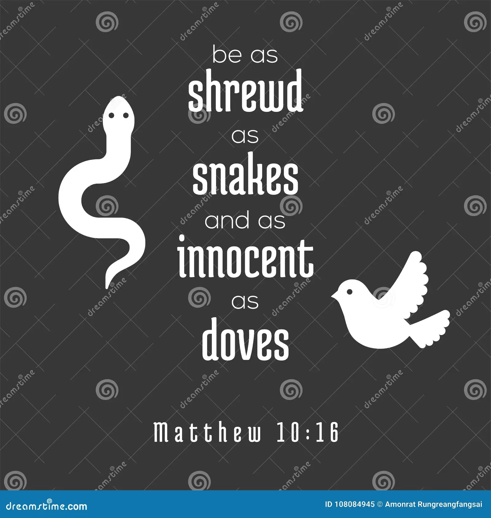 Bible Quote From Matthew About Wise As Snakes And Innocent As Doves Stock Vector Illustration Of Innocent Printable 108084945