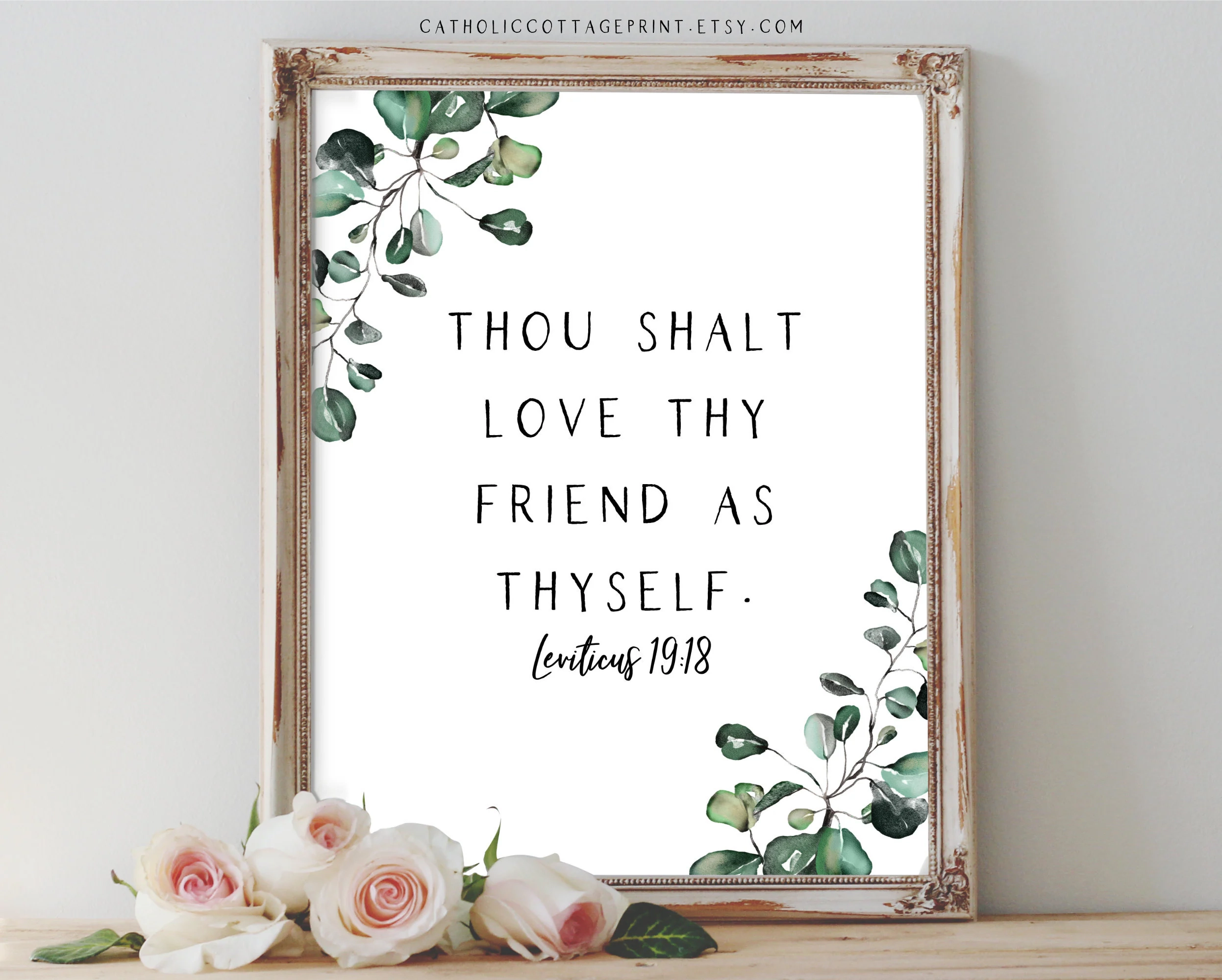 Bible Quote Print From Leviticus 19 18 St Valentine s Day Digital Card Print