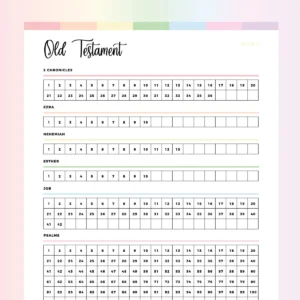 Bible Reading Checklist PDF A4 US Letter Sizes Instant Download Printable Plan Print Land