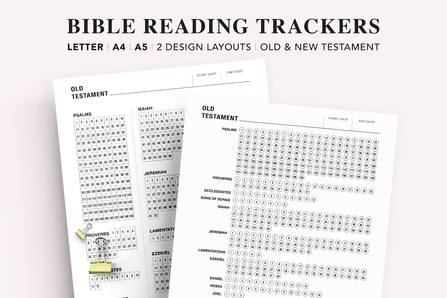 Bible Reading Log Checklist And Faith Planner A5 A4 Letter