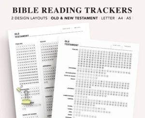 Bible Reading Log Christian Scripture Tracker letter A5 A4 PDF Etsy
